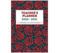Teacher's Planner: Teacher Lesson Planner For Entire Academic Year With Usa Holidays Red Roses Cover (Usa Teacher Planner 2020-2021)