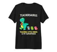 Teachersaurus Professeur Humour Enseignement Petits Dinosaures T-Shirt Haut de Gamme