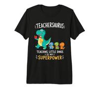 Teachersaurus Professeur Humour Enseignement Petits Dinosaures T-Shirt Haut de Gamme