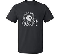 Teaching is A Worker of Heart Cotton T-Shirt Tee Top Black Manches Courtes(Large)