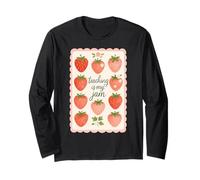 Teaching is My Jam Cute Strawberry Teacher Manche Longue