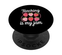 Teaching is My Jam First Day of School Teacher Back 2 School PopSockets PopGrip Adhésif