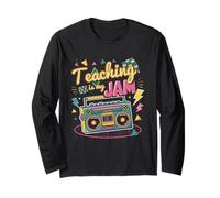 Teaching Is My Jam Groovy Retro Teacher de retour à l'école Manche Longue