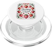 Teaching is My Jam Strawberry Teacher Team Crew Fun PopSockets PopGrip pour MagSafe