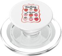 Teaching is My Jam Strawberry Teacher Team Crew Fun PopSockets PopGrip pour MagSafe