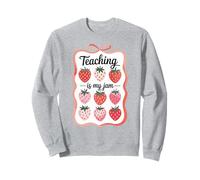 Teaching is My Jam Strawberry Teacher Team Crew Fun Sweatshirt