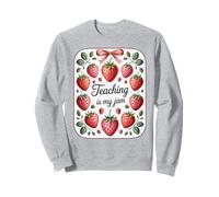 Teaching is My Jam Strawberry Teacher Team Crew Fun Sweatshirt