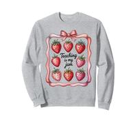 Teaching is My Jam Strawberry Teacher Team Crew Fun Sweatshirt