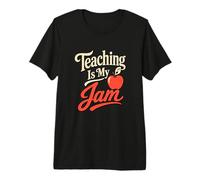 Teaching is My Jam Teacher Classroom Humour T-Shirt Haut de Gamme