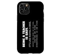 Teaching Like Riding A Bike on Fire Teacher Humour Educator Coque pour iPhone 11 Pro
