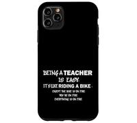 Teaching Like Riding A Bike on Fire Teacher Humour Educator Coque pour iPhone 11 Pro Max