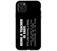 Teaching Like Riding A Bike on Fire Teacher Humour Educator Coque pour iPhone 11 Pro Max