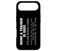 Teaching Like Riding A Bike on Fire Teacher Humour Educator Coque pour iPhone Air