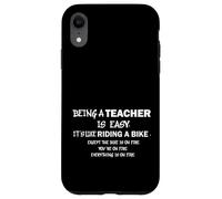 Teaching Like Riding A Bike on Fire Teacher Humour Educator Coque pour iPhone XR