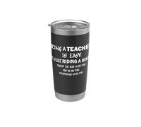 Teaching Like Riding A Bike On Fire Teacher Humour Educator Gobelet isotherme en acier inoxydable double paroi