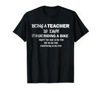 Teaching Like Riding A Bike on Fire Teacher Humour Educator T-Shirt Graphique avec Valeur