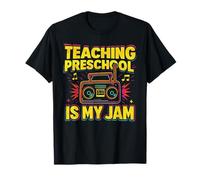 Teaching Preschool is My Jam Funny Retro 80's Back To School T-Shirt