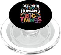 Teaching Tiny Humans to Do Big Things Rainbow Design PopSockets PopGrip pour MagSafe