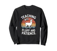 Teaching with Fluff and Patience Lama Teacher Classroom Sweatshirt