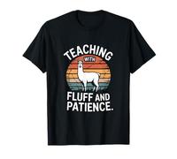 Teaching with Fluff and Patience Lama Teacher Classroom T-Shirt
