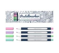 Teachly Lot de 4 surligneurs pastel - Rose, turquoise, menthe et lilas