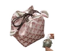 Teacup Bag Storage Organizer, Chinese Embroidered Cloth Aesthetic Drawstring Pouch, Portable Tea Tools Storage Pouch for Women Home Office Outdoor Travel Vacation Camping Picnic Road Trip