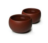 Teacup Lot de 2 tasses à thé en argile chinoise véritable Rouge Dahongpao Zini Zisha Gongfu 50 ml (rouge)