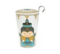 Teaeve EVE Mug à double paroi avec infuseur, Little Shiva Ocean, Porcelaine