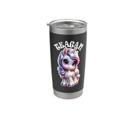 Teagan Adorable motif licorne pour fille avec nom Teagan Gobelet isotherme en acier inoxydable double paroi