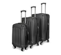 Teahutty Lot de 3 valises de voyage en ABS léger à coque rigide avec serrure TSA, 4 roues pivotantes silencieuses et poignée résistante, ensemble de valises de cabine pour voyage, Noir , Entreprise
