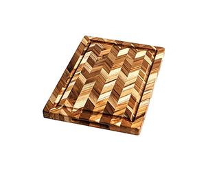Teakhaus Herring End Grain Planche rectangulaire robuste 35,6 x 25,4 cm