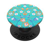 Teal Cell Phone Button Pop Up Holder Grip Purple Pink Floral PopSockets Support et Grip pour Smartphones et Tablettes