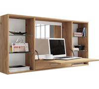 TealaS bureau bureau, mettre la table accroché au mur 1 claquement de porte 1 tiroir 6 tablettes chêneReproduction.