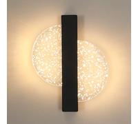 Tealight Applique Murale Intérieure LED Noir, 12W, Lumière Chaude 3000K