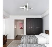 Tealight Plafonnier LED Dimmable 28W, Gris, avec Télécommande | Luminaire Plafonnier Led Moderne, 4 Barres Lumineuses, 3000K-6500K, pour la cuisine, le couloir, la chambre et le salon