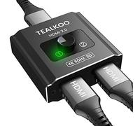 TealKoo Switch HDMI 4K 60Hz, Splitter Aluminum Commutateur Bidirectionnel Manuel 1 Entrée 2 Sorties ou Entrées 1, Support 3D 1080P HDCP 2.2 HDR avec PS5 PS4 Xbox Blu-Ray Lecteur DVD PC TV Box