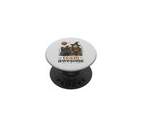 Team Awesome Costume d'halloween Vintage pour Chat Bigfoot Sasquatch PopSockets PopGrip Adhésif