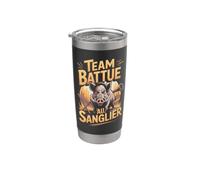 Team Battue Au Sanglier Chasse En Équipe Gobelet isotherme en acier inoxydable double paroi