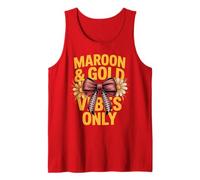 Team Bordeaux Gold Vibes Only Cheer Field Day Motivation Débardeur
