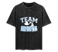 Team Boy Baby Shower Gender Reveal Men T-Shirt Black Unisex Tops Casual Tee L