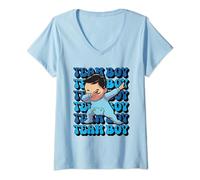 Team Boy Gender Reveal Dabbing Gender Reveal Matching Family T-Shirt avec Col en V