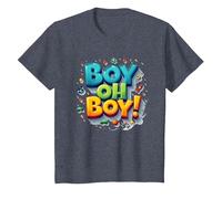 Team Boy Oh Boy! Sports et Aventure ludiques T-Shirt, Enfant, Bleu Chiné, 8 Ans