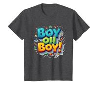 Team Boy Oh Boy! Sports et Aventure ludiques T-Shirt, Enfant, Chiné Foncé, 10 Ans