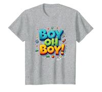 Team Boy Oh Boy! Sports et Aventure ludiques T-Shirt, Enfant, Gris Chiné, 10 Ans