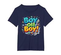 Team Boy Oh Boy! Sports et Aventure ludiques T-Shirt, Femme Grandes Tailles, Bleu Marine, 6X
