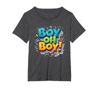 Team Boy Oh Boy! Sports et Aventure ludiques T-Shirt, Femme Grandes Tailles, Chiné Foncé, 4X