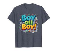 Team Boy Oh Boy! Sports et Aventure ludiques T-Shirt, Homme, Bleu Chiné, L