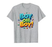 Team Boy Oh Boy! Sports et Aventure ludiques T-Shirt, Homme, Gris Chiné, 6XL