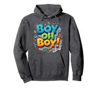 Team Boy Oh Boy! Thème de Sport & Aventure ludique Sweat à Capuche, Unisexe pour Adultes, Chiné Foncé, M