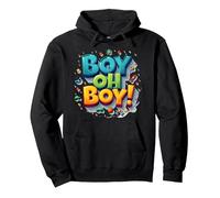 Team Boy Oh Boy! Thème de Sport & Aventure ludique Sweat à Capuche, Unisexe pour Adultes, Noir, XXL